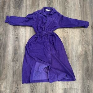Vintage Andrew Harvey Corduroy Shirt Dress – Size 6P (Made in USA)